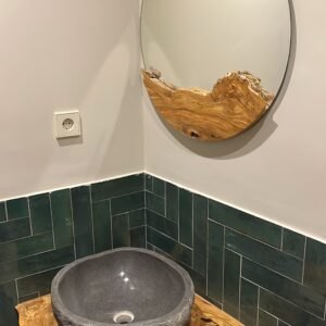 espejo en madera de olivo 60 cm