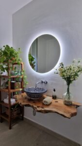 Encimeras de Baño de 120x50 cm en Madera de Olivo Encimeras de Baño de 120x50 cm en Madera de Olivo