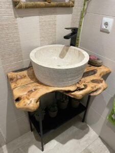 Encimeras de Baño de 80x50 cm en Madera de Olivo encimeras de baño de 60 cm